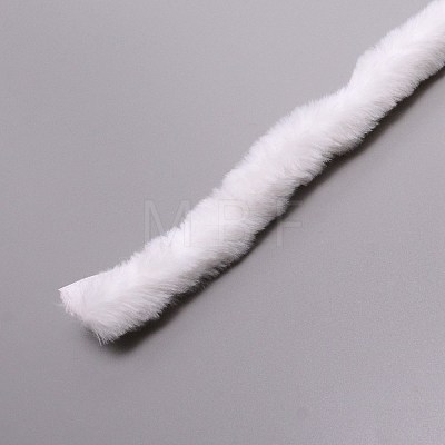 White Faux Fur Ribbon Trim Fabric Roll for Christmas Tree Decor or Wreath Bows Craft FIND-SZC0004-01B-1