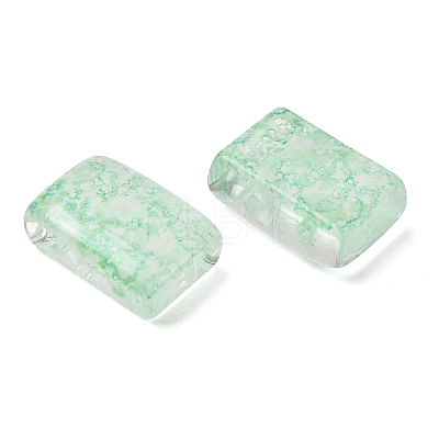 2-Hole Baking Paint Transparent Glass Beads GL-CBA5BF9-01D-1