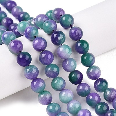 Dyed Natural White Jade Beads Strands G-T138-10mm-210-8-1