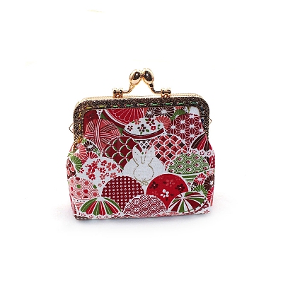 Rabbit Printed Cloth Kiss Lock Wallets PW-WGC95F8-02-1