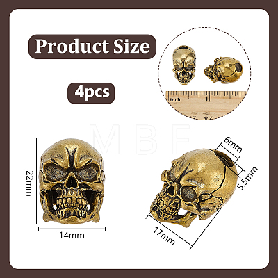 4Pcs Brass European Beads KK-OC0001-80-1