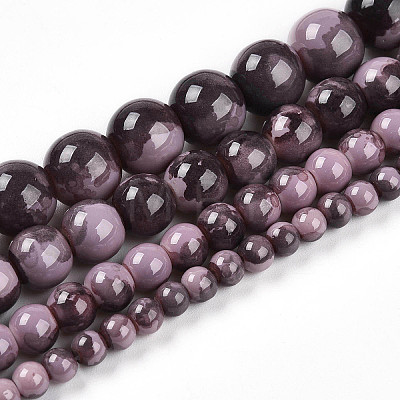 Baking Painted Glass Beads Strands DGLA-N003-6mm-C09-1