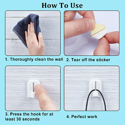 Gorgecraft Adhesive Plastic Wall Hooks AJEW-GF0006-11-1