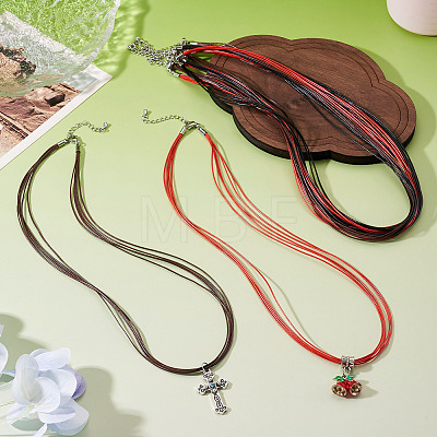 6Pcs 3 Colors 1MM Polyester&Cotton Waxed Cord 5-Strand Necklace Making MAK-TA0001-36B-1