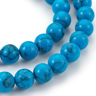 Synthetic Turquoise Beads Strands G-E511-02-6mm-1