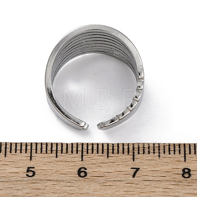 304 Stainless Steel Open Cuff Rings for Women RJEW-F174-04P-1