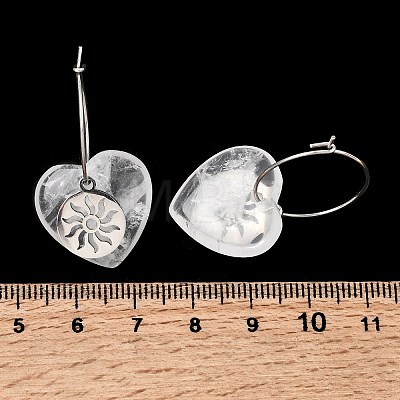 Natural & Synthetic Gemstone & 304 Stainless Steel Hoop Earrings for Women EJEW-G475-01P-1