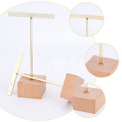 6Pcs 3 Sizes Iron T Bar Earring Display Stands EDIS-FG0001-78-1