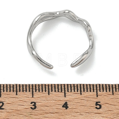 304 Stainless Steel Cuff Open Rings for Women RJEW-L341-07A-P-1