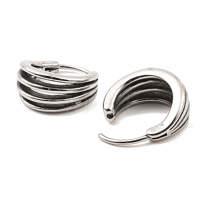316 Surgical Stainless Steel Hoop Earrings EJEW-D096-05H-AS-1