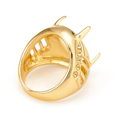 Long-Lasting Plated Brass Finger Ring Components KK-D160-03G-I-1