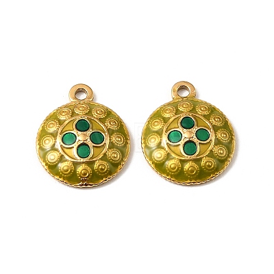 304 Stainless Steel Enamel Pendants STAS-I371-13G-03-1