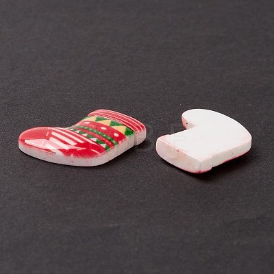 Christmas Themed Opaque Resin Cabochons CRES-P022-09-1
