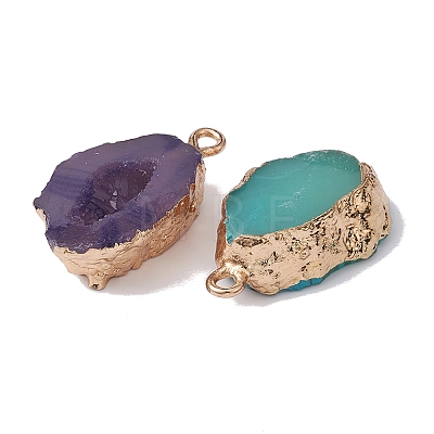 10Pcs 5 Colors Druzy Geode Resin Pendants RESI-YW0001-47-1