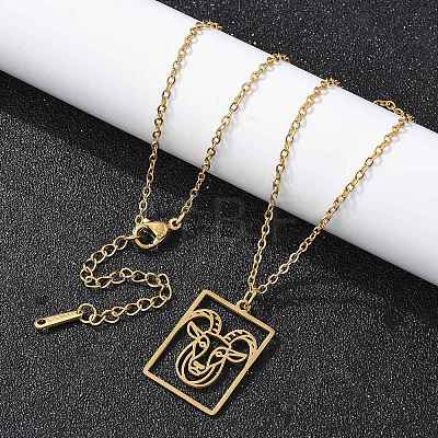 304 Stainless Steel Necklace LS-NJEW-D330-01G-10-1