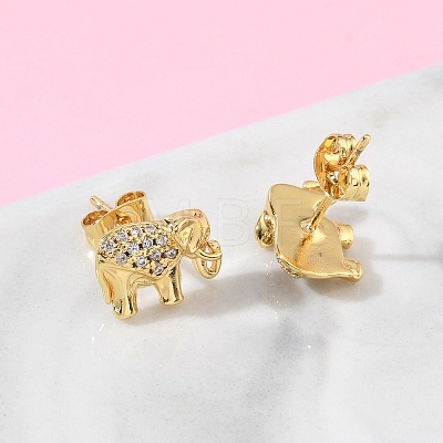 Brass & Crystal Rhinestone Stud Earrings for Women EJEW-G464-04G-02-1