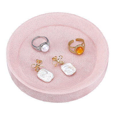 Round Velvet Jewelry Organizer Display Trays ODIS-WH0030-326A-1