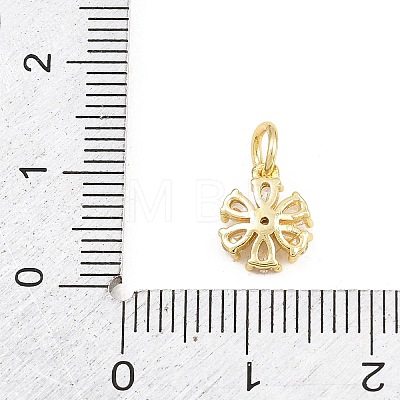 Brass Micro Pave Clear Cubic Zirconia Charms KK-E798-02E-G-1