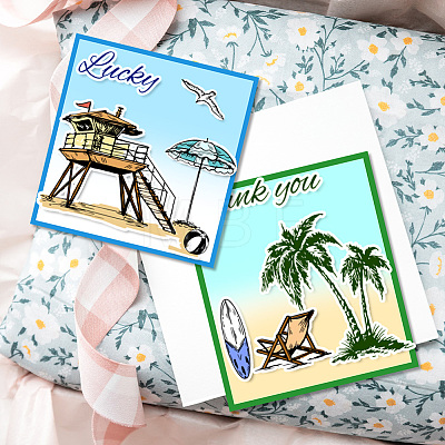 Custom Summer Theme PVC Plastic Clear Stamps DIY-WH0631-0056-1