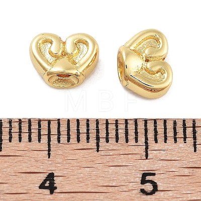 Rack Plating Heart Brass Beads KK-Z071-40G-1