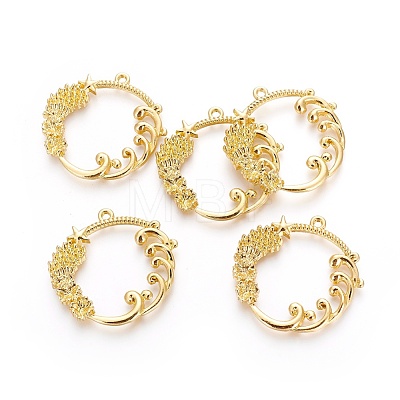 Alloy Open Back Bezel Pendants PALLOY-P180-03G-1