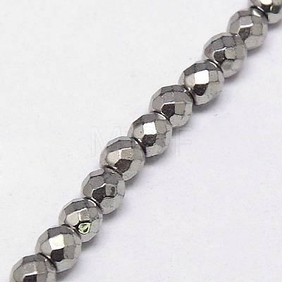 Electroplate Non-magnetic Synthetic Hematite Beads Strands G-J169B-3mm-M-1