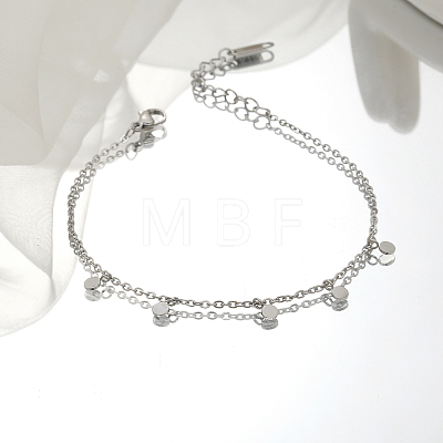 Non-Tarnish Stylish Stainless Steel Charm Chain Bracelet for Women EA2794-2-1