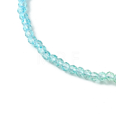 Faceted Rondelle Glass Beaded Necklace for Women NJEW-M208-02G-1