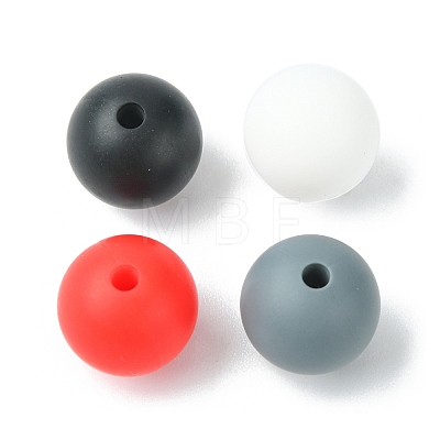 Round Food Grade Eco-Friendly Silicone Focal Beads SIL-F003-01C-1