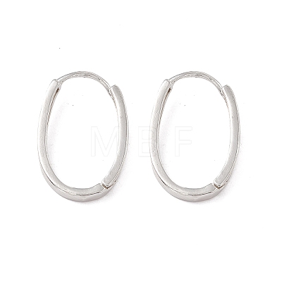Brass Oval Hinged Hoop Earrings for Men Women KK-A172-35S-1