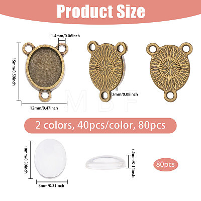 80Pcs Zinc Alloy Connector Cabochon Settings FIND-CA0011-28-1