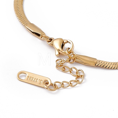 Crystal Rhinestone Beaded Herringbone Chain Bracelet BJEW-G656-03G-1
