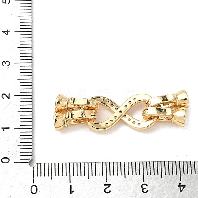 Brass Micro Pave Clear Cubic Zirconia Fold Over Clasps X-KK-U059-32G-1