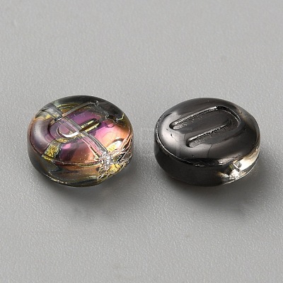 Transparent Electroplated UV Plating Glass Beads GLAA-TAC0024-12D-U-1