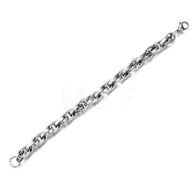 201 Stainless Steel Rope Chain Bracelet for Men Women BJEW-S057-66-1