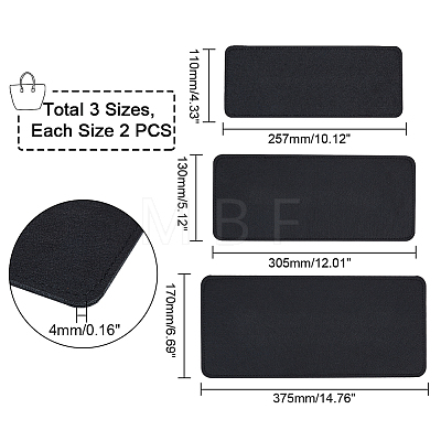   6Pcs 3 Style Chemical Fiber Felt Bag Bottom Shapers FIND-PH0010-54B-1