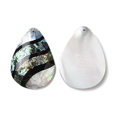 Natural Freshwater Shell & Black Lip Shell & Paua Shell Big Pendants SHEL-F007-06-1