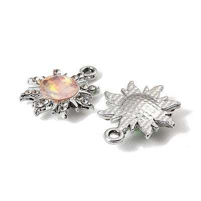 UV Plating Alloy Glass Pendants FIND-K032-09P-1