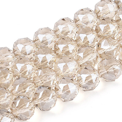 Electroplate Transparent Glass Round Beads Strands EGLA-T029-8mm-12T-15-1