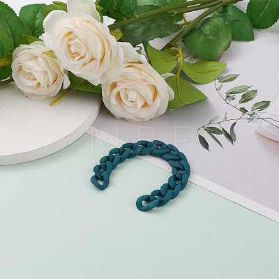 Handmade Rubberized Style Acrylic Curb Chains AJEW-JB00855-02-1