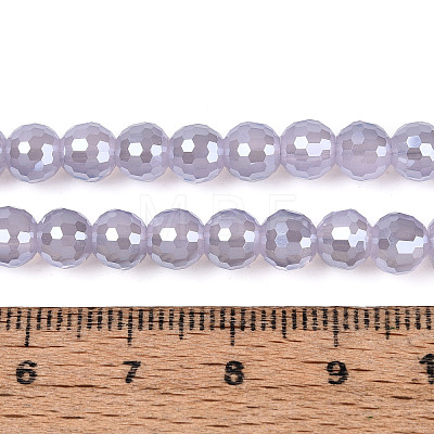Electroplate Opaque Solid Color Glass Beads Strands GLAA-TAC0009-05B-01-1