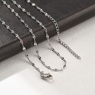 Brass Dapped Chains Necklaces for Women NJEW-D302-23P-1