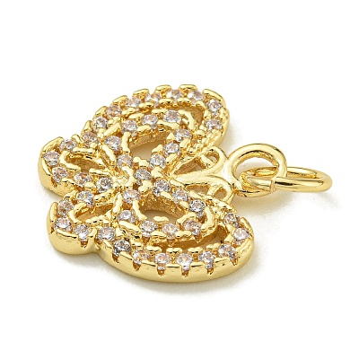 Rack Plating Brass Micro Pave Cubic Zirconia Charms KK-K386-08G-1