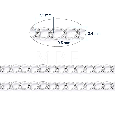 3.28 Feet 304 Stainless Steel Curb Chains X-CHS-F006-04A-P-1