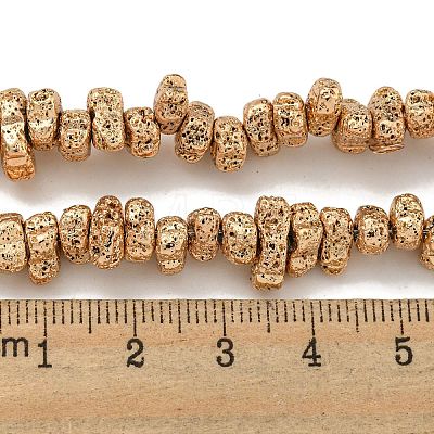 Electroplated Natural Lava Rock Beads Strands G-I360-U01-02-1