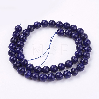 Dyed Natural Lapis Lazuli Bead Strands G-R173-8mm-01-1
