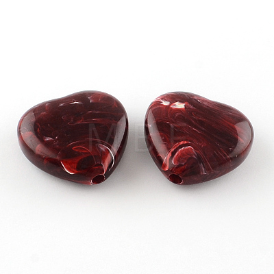 Heart Imitation Gemstone Acrylic Beads OACR-R018-03-1