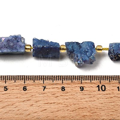 Electroplated Natural Druzy Agate Beads Strands G-R012-A02-04-1