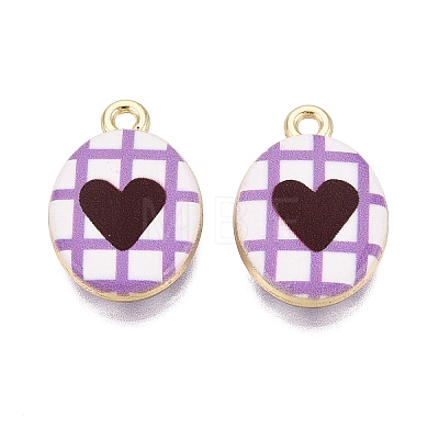 Valentine's Day Printed Alloy Pendants PALLOY-SZC0008-05G-1