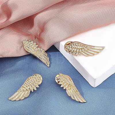 6 Pairs Wing Alloy Brooches JEWB-CA0001-08LG-1